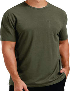 Camisetas informales transpirables para hombres y mujeres de punto de algodón suave con bolsillo práctico cómodo y diseño de timbre - Product Image 5