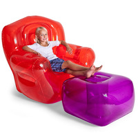 Canapé gonflable transparent personnalisé avec repose-pieds, ensemble de salon transparent personnalisé, canapé gonflable confortable et repose-pieds