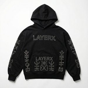 Sudadera con Capucha de Invierno para Mujer 2026, 500gsm, Felpa de Algodón, Estilo Techwear y Streetwear, con Pedrería, Estampado Gráfico 3D en Relieve, Top Corto - Product Image 1