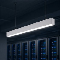 Luminaire suspendu linéaire LED en aluminium de 1200 mm pour centre de données, 6000K, dimmable, pour plafond de serveur