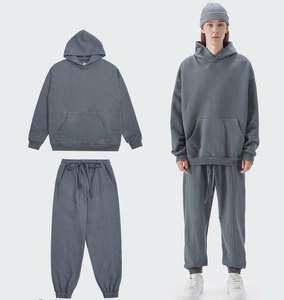 Nueva moda para hombres y mujeres 100% algodón Jogging Track Sweat Suits Conjuntos al por mayor Chándal con capucha ecológico Diseño impreso - Product Image 3