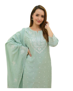 Delicada y fluida elegancia impresa Dupatta KitKat tela de seda estilo cómodo por encima de la rodilla - Product Image 1