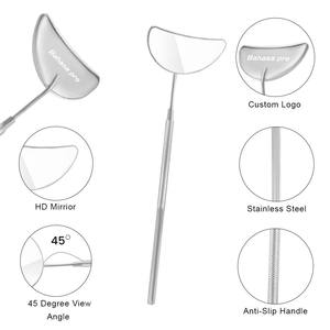 Miroir à cils de maquillage de grande taille avec poignée, forme de demi-lune argentée, couleur personnalisée, vente en gros, meilleure qualité, logo personnalisé - Product Image 4