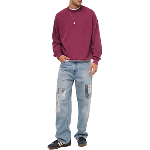 100% Cotton Fleece Heavy Weight Winter Eco-Friendly Casual Solid Men's <b>Sweatshirt</b> Custom Logo Printed Crewneck <b>Long</b> Sleeve - Product Image 3