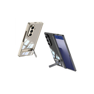 Étui transparent pour Samsung Galaxy Z Fold 7 avec protection de l'appareil photo et support Zore Lego, styles translucides argentés - Product Image 6