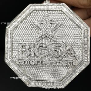 Colgante Personalizado Moissanite Logo, Colgante Personalizado VVS Moissanite Logo, Colgante Personalizado Moissanite, Colgante Plata Hip Hop Moissanite - Product Image 2