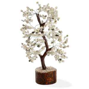 Wholesale Love Style Home Decor Handcrafted <b>Rainbow</b> Moonstone Crystal Gemstone Tree <b>Wooden</b> Base Vastu Semi-Precious Stone Crafts - Product Image 2