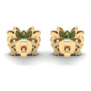 Pendientes de Botón de Oro de 14K con Diamantes Certificados por IGI, Hechos a Mano por REYES, para Mujer, Corte Pera, 1.42 Ct, Joyería con Piedras Preciosas de Esmeralda - Product Image 4