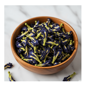 Fleur de pois papillon séchée, pétales bleus entiers pour la préparation de thé, l'art latte, les cocktails et la décoration de desserts, qualité supérieure du Vietnam - Product Image 1