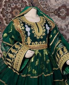 Robe maxi ethnique respirante pour fille Nuristan Kabul, costume de robe pashtun afghane, ensemble de robes traditionnelles décontractées, vente chaude - Product Image 2