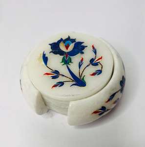 Posavasos de mármol orgánico estampado personalizado de alta calidad 10*10cm respetuoso con el medio ambiente múltiples promociones de Navidad conjunto de regalo - Product Image 4