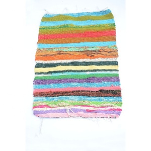 Felpudo de algodón tejido bohemio hecho a mano para decoración del hogar, alfombra para puerta de sala de estar - Product Image 3