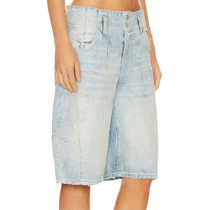 Pantalones Cortos de Lona de Alta Calidad, Vaqueros Azules de Cintura Alta a la Moda, Pantalones Casuales con Cintura Elástica y Cordón Ajustable para Hombre, 180g, Impresión Digital - Product Image 2