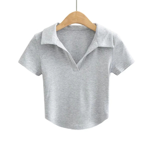 OEM Custom Logo Women's Golf for Shirts Breathable Casual Knitted Jersey Short Sleeve - Product Image 6