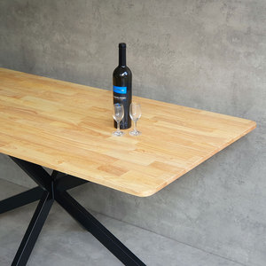 Kane 03 Rectangular <b>Dining</b> <b>Table</b> Set 160x80cm Assembled Rubberwood with Iron Legs <b>Extendable</b> Sintered Stone Surface BA162 - Product Image 6