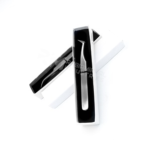 RMI Hot Selling Stainless Steel Volume Eyelash Tweezers High Quality Eyelash Extension Tweezer Silver Shiny Eyelash Tweezer - Product Image 4