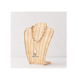 Soporte de ratán para exhibición de joyas, modelo de cuello, accesorios de exhibición, adorno de exhibición de joyería, colgante, collar, modelo, estante para el cuello, venta al por mayor - Product Image 1