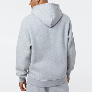 Nouveau logo personnalisé hommes régulier ajusté à capuche 100% coton uni blanc surdimensionné pull à capuche avec poche hommes - Product Image 3