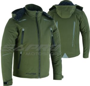 Sapro Motosport <b>Warm</b>-Up Thermal Softshell Hooded Breathable Windproof <b>Waterproof</b> Canvas Pocket High Street Motorcycle <b>Jacket</b> - Product Image 1