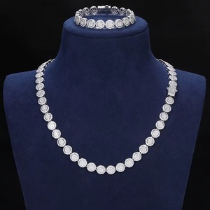 สร้อยคอแฟชั่นมอสซาไนต์เงินสเตอร์ลิง S925สำหรับผู้ชายผู้หญิงเครื่องประดับวิบวับห่วงโซ่เย็นสไตล์ฮิปฮอป9มม. - Product Image 4