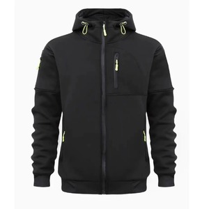 Veste à capuche pour homme de couleur unie, sweat à capuche décontracté à manches longues avec fermeture éclair, manteau à capuche de sport pour le printemps et l'automne - Product Image 4