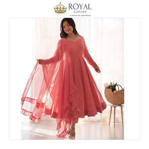 Costume Anarkali en Georgette et Lakhnawi de qualité supérieure, à motifs simples, de dernière mode, pour mariage, fourni par un exportateur en gros - Product Image 5
