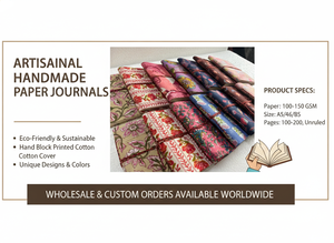 Cuaderno Creativo Portátil con Estampado Floral de Jaipur, Teñido Natural con Tintes Vegetales, Tela de Algodón Estampada a Mano de Primera Calidad, para Promocionales - Product Image 6