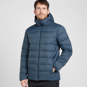 Veste parka matelassée pour hommes marine d'hiver personnalisée imperméable et coupe-vent avec capuche en duvet réglable poignets velcro et vestes chaudes pour hommes - Product Image 1