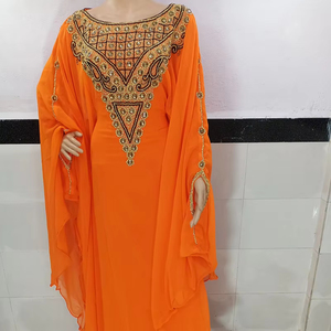 Robe marocaine islamique caftan plage fantaisie moderne étage longueur manches longues pour les femmes - Product Image 1
