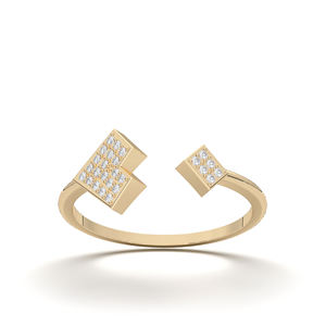 0.10 carats E-F/VVS-VS Moissanite coupe ronde diamant pavé réglage Geo Glimmer bague en argent pour les femmes - Product Image 5