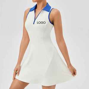 ชุดเดรสเทนนิสชุดเดรสยาวสำหรับเล่นเทนนิสกลางแจ้งกระโปรงยาวสำหรับฝึกซ้อมมีจีบระบายอากาศได้ - Product Image 5