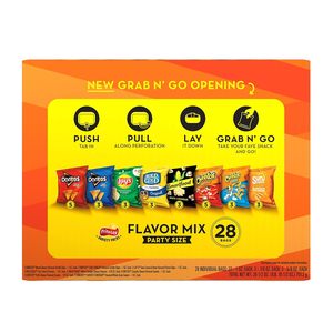 Paquete Variado de Chips con Sabor Mixto de Frito-Lay, Doritos, Cheetos, Lay's, SunChips, Rold Gold Pretzels, Palomitas de Maíz Smartfood, 28 Unidades - Product Image 1
