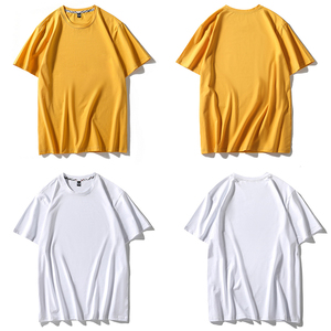 Camiseta de cuello redondo de gran tamaño de alta calidad para hombre, Camiseta de algodón cómoda con logotipo personalizado de Color sólido y hombros caídos de 240 gramos - Product Image 2