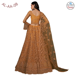 Superbe Blouse Traditionnelle Dupatta Belle Broderie de Cordon Lourd Maçonnerie Multi Couleur Filet Soie Satin Polyester Mariage - Product Image 4