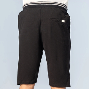 Short Cargo personnalisable en piqué 100% coton pour hommes coupe régulière noir 3D brodé tricoté taille moyenne cordon de serrage fermeture - Product Image 4