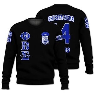 Phi Beta Sigma 1914 Grec Fraternité Pull Acrylique Tricot Bleu Blanc Chenille Lettres Sigma Beta Vêtements Pull - Product Image 1
