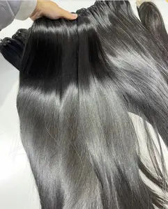 Harga grosir pemasok rambut mentah Vietnam tanpa diproses rambut Virgin alami halus lurus mentah bundel rambut tarik ganda