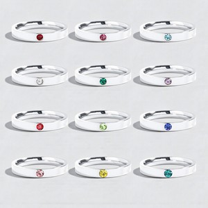 Anillo Apilable de Plata 925 con Peridoto, Cuarzo y Circonita Cúbica - Anillo de Banda con Piedra Redonda de 3 mm - Joyería Minimalista de Moda con Piedra de Nacimiento de Agosto - Product Image 2