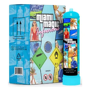 2022 Vente à Chaud Couleur Bleue Premium 580g (0,95 L) Miami Magic Cream Charger Cylindre au Prix de Gros