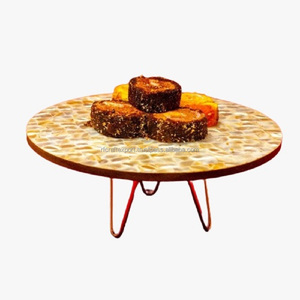 Support à gâteau en résine personnalisé avec incrustation de nacre Nouveau plateau à gâteau personnalisé de l'Inde par RF Crafts - Product Image 4