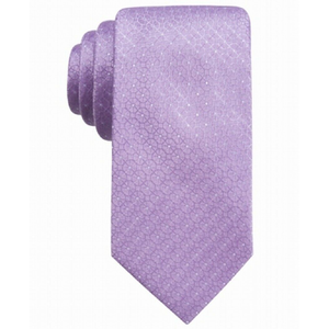 Cravatta in Seta da Uomo Ryan Seacrest Distinction, Viola con Stampa Jacquard e Motivi a Pois e Righe, Stile Casual, Taglia Unica, Confezione Regalo - Product Image 1