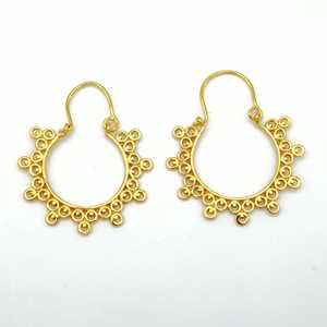 Vente en gros de boucles d'oreilles indiennes bijoux bohèmes boucles d'oreilles tribales pour femmes cerceau en laiton léger accessoires de boucles d'oreilles tribales à la mode - Product Image 2