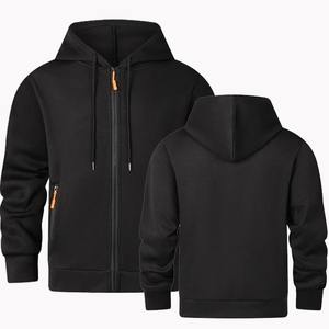 เสื้อสเวตเตอร์มีฮู้ดแบบสวมหัวมีซิปมีกระเป๋าสำหรับผู้ชายเสื้อโค้ททรงหลวมสำหรับฤดูหนาว - Product Image 2