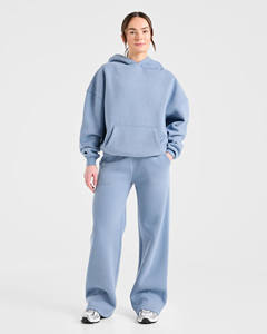 High Demand <b>Oversize</b> Woman's Hoodies & Jogger Blue Tracksuit Pullover Sweatshirts And Pants Breathable Custom Logo <b>Sweatpants</b> - Product Image 5