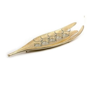 Porte-bougie en verre avec motif de feuille pour la décoration de table de dîner d'hôtel, porte-bougie célèbre à prix de gros - Product Image 1