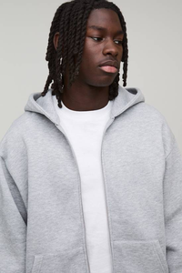 Sweat à capuche personnalisé pour homme 100 % coton, technique Puff, coupe pull-over, en molleton bouclette, style streetwear ample, épaules tombantes, coupe oversize pour l'hiver - Product Image 3