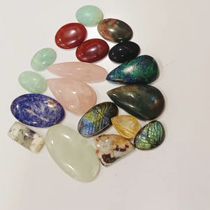 Pierres précieuses en vrac de haute qualité, cabochons à dos plat, demi-ovales, agate naturelle, jaspe, jade, cristal, lapis-lazuli, 20% de réduction et cadeau - Product Image 5