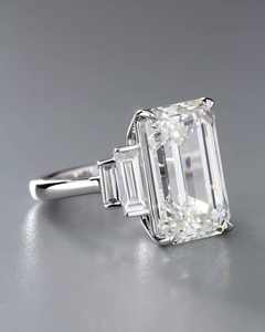 S925 <b>Sterling</b> <b>Silver</b> <b>Ring</b> <b>Set</b> with Moissanite and Emerald Cut Stones, Featuring Side Stones for A Minimalist and Elegant Look. - Product Image 1