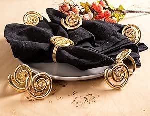 Anillo de Servilleta Moderno Premium con Espiral Dorada, Soporte Metálico Artístico en Espiral para una Decoración de Mesa Elegante y Minimalista para Fiestas y Eventos - Product Image 3