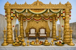 Princess Wedding Bollywood Mandap/Stage Trending Best New Design Golden Fiber Mandap HIndu Wedding Mandap Canada - Product Image 6